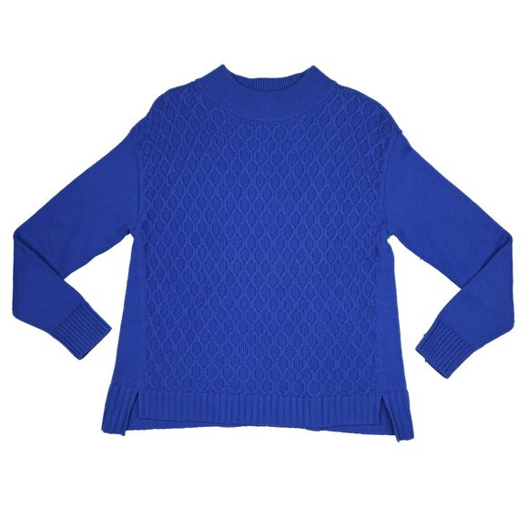 Talbots Blue Cable Knit Fisherman Pullover Sweater Size M - NWOT - Picture 3 of 8